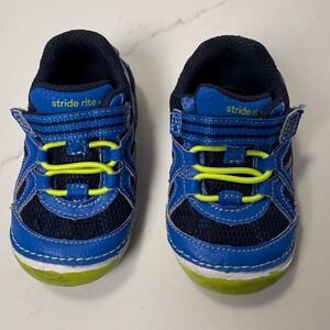 Stride Rite SRT SM Damien Boys Blue Lime Green Sneakers Shoes Size 4M BB48996